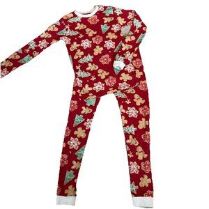 Burt’s Bees Kids Christmas Pajamas Size 12 Snug Fit Red Gingerbread Man Holiday